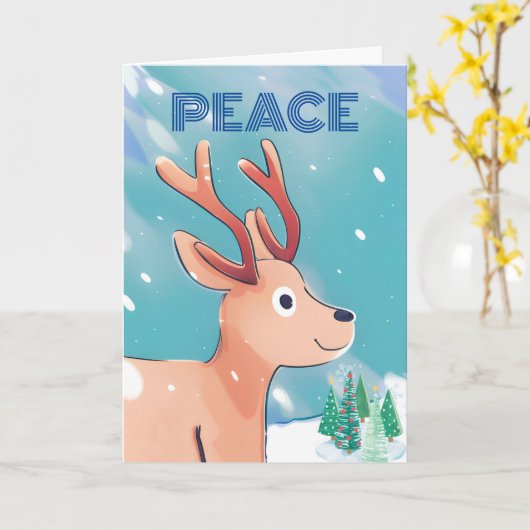 Frohe Weihnachten Niedliches Baby Deer im Schnee Karte (Gelbe Blume)