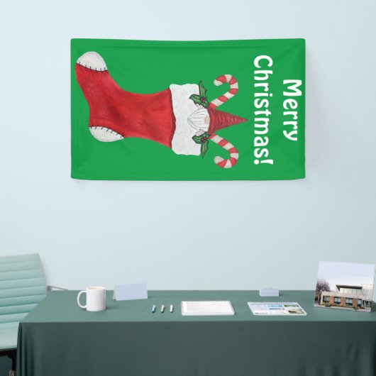 Frohe Weihnachten Niedliches Bartome im Strumpf Banner (Messeveranstaltung)