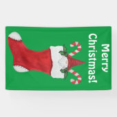 Frohe Weihnachten Niedliches Bartome im Strumpf Banner (Horizontal)