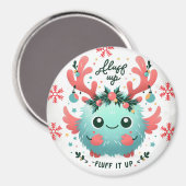 Frohe Weihnachten Niedliches blaues Monster Magnet (Vorderseite/Rückseite)