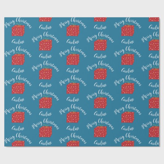 Frohe Weihnachten Niedliches Geschenk mit Individu Geschenkpapier (Flach)