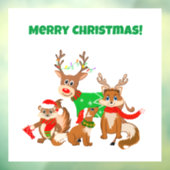 Frohe Weihnachten! Niedliches Hirsch, Füchse und C Fensteraufkleber (Blatt 3)