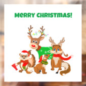 Frohe Weihnachten! Niedliches Hirsch, Füchse und C Fensteraufkleber (Blatt 2)