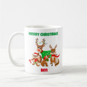 Frohe Weihnachten! Niedliches Hirsch, Füchse und C Kaffeetasse (Links)
