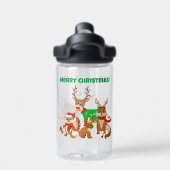 Frohe Weihnachten! Niedliches Hirsch, Füchse und C Trinkflasche (Rückseite)