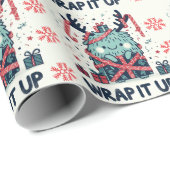 Frohe Weihnachten Niedliches Monstergeschenk verpa Geschenkpapier (Rolleneckpunkt)