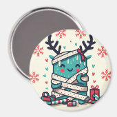 Frohe Weihnachten Niedliches Monstergeschenk verpa Magnet (Vorderseite/Rückseite)