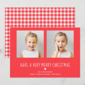 Frohe Weihnachten | Niedliches Rot-Weiß-Foto (Vorne/Hinten)