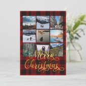 Frohe Weihnachten Nine Foto Collage Grußkarte (Stehend Vorderseite)