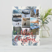 Frohe Weihnachten Nine Foto Collage Grußkarte (Stehend Vorderseite)