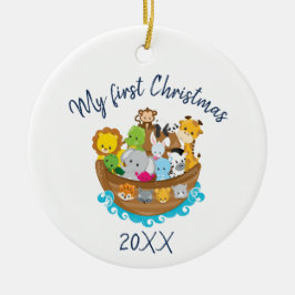 Frohe Weihnachten Noahs Ark Keramik Ornament