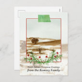 Frohe Weihnachten Nord Dakota Great Plains Winter (Vorne/Hinten)