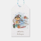 Frohe Weihnachten Nordic Gnome Geschenkanhänger (Rückseite)