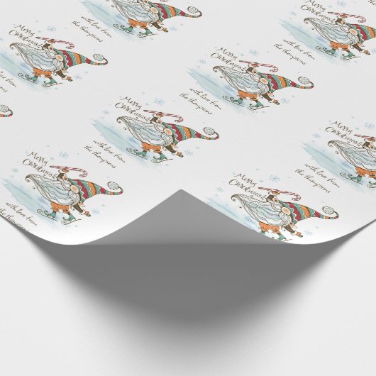 Frohe Weihnachten Nordic Gnome Personalisiert Geschenkpapier (Ecke)