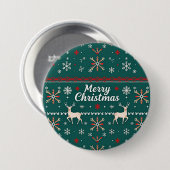 Frohe Weihnachten Nordic Muster Button (Vorne & Hinten)