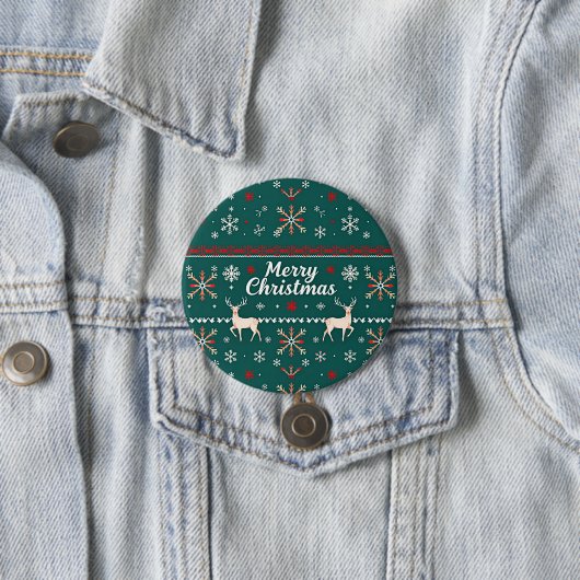Frohe Weihnachten Nordic Muster Button (Beispiel)