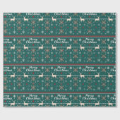 Frohe Weihnachten Nordic Muster Geschenkpapier (Flach)