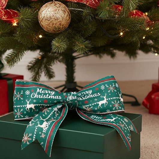 Frohe Weihnachten Nordic Muster Ripsband