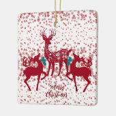 Frohe Weihnachten Nordic Rentier Snowflakes Scandi Keramikornament (Links)