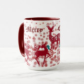 Frohe Weihnachten Nordische Schneeflocken Scandia Tasse (Vorderseite Links)