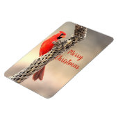 Frohe Weihnachten Nordischer Kardinal Magnet (Linke Seite)