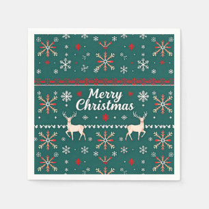 Frohe Weihnachten nordisches Muster Serviette
