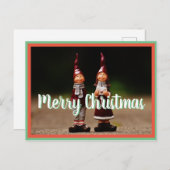 Frohe Weihnachten Nordpol Elfen Postüberqueren Postkarte (Vorne/Hinten)