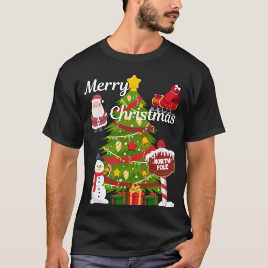 Frohe Weihnachten Nordpol Spaß T - Shirt (Vorderseite)