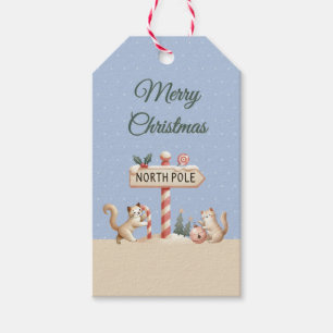 Frohe Weihnachten Nordpol Süße Katzen Geschenkanhä Geschenkanhänger