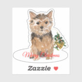 Frohe Weihnachten Norfolk Terrier Custom-Cut Vinyl Aufkleber (Blatt)