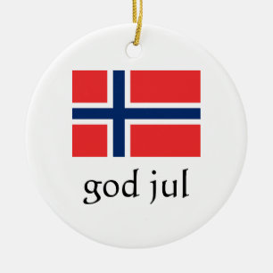 Frohe Weihnachten Norwegischer Ornament