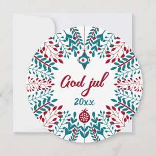 Frohe Weihnachten, Norwegischer Weihnachtsgruß Feiertagskarte