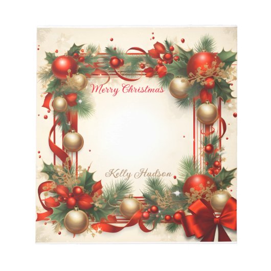 Frohe Weihnachten Notizblock (Vorderseite)