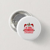 Frohe Weihnachten nur ein Mädchen, das Weihnachten Button (Vorne & Hinten)