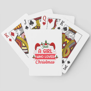Frohe Weihnachten nur ein Mädchen, das Weihnachten Spielkarten