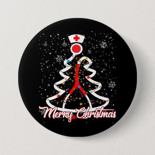 Frohe Weihnachten Nurse Funny PICU Weihnachten Button