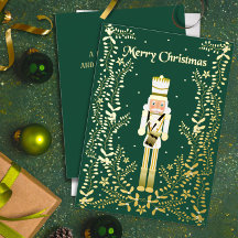 Frohe Weihnachten Nussknacker Goldfolie Feiertagsk