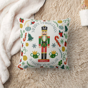 Frohe Weihnachten Nussknacker individuelles Monogr Kissen