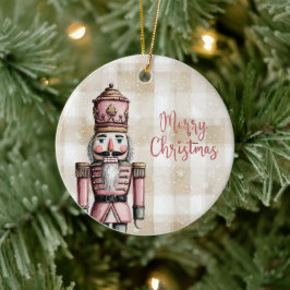 Frohe Weihnachten Nussknacker-Ornament Keramik Ornament