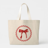 Frohe Weihnachten, Nutcracker & Red Bow Tote Tasch Jumbo Stoffbeutel (Rückseite)