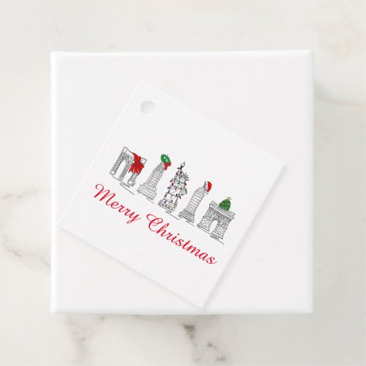 Frohe Weihnachten NYC Gebäude Sehenswürdigkeiten U Geschenkanhänger (Beispiel)