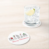 Frohe Weihnachten NYC Gebäude Sehenswürdigkeiten U Runder Pappuntersetzer (Vor Ort)