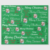 Frohe Weihnachten oder DIY Happy Holidays Grün Wei Geschenkpapier (Flach)