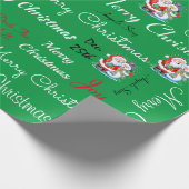 Frohe Weihnachten oder DIY Happy Holidays Grün Wei Geschenkpapier (Ecke)