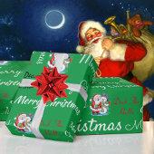 Frohe Weihnachten oder DIY Happy Holidays Grün Wei Geschenkpapier
