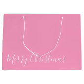 Frohe Weihnachten, oder DIY-Nachricht, weiß & rosa Große Geschenktüte (Vorderseite)