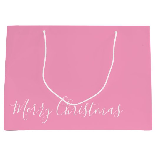 Frohe Weihnachten, oder DIY-Nachricht, weiß & rosa Große Geschenktüte (Vorderseite)