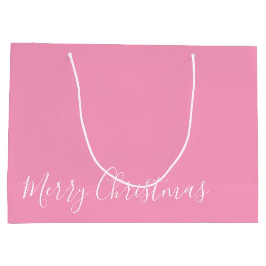 Frohe Weihnachten, oder DIY-Nachricht, weiß & rosa Große Geschenktüte (Rückseite)