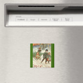 "Frohe Weihnachten!" oder Kleine Kinder im Schnee Magnet (In Situ (Geschirrspüler))