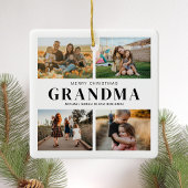 Frohe Weihnachten Oma 4 Foto Collage Keramikornament